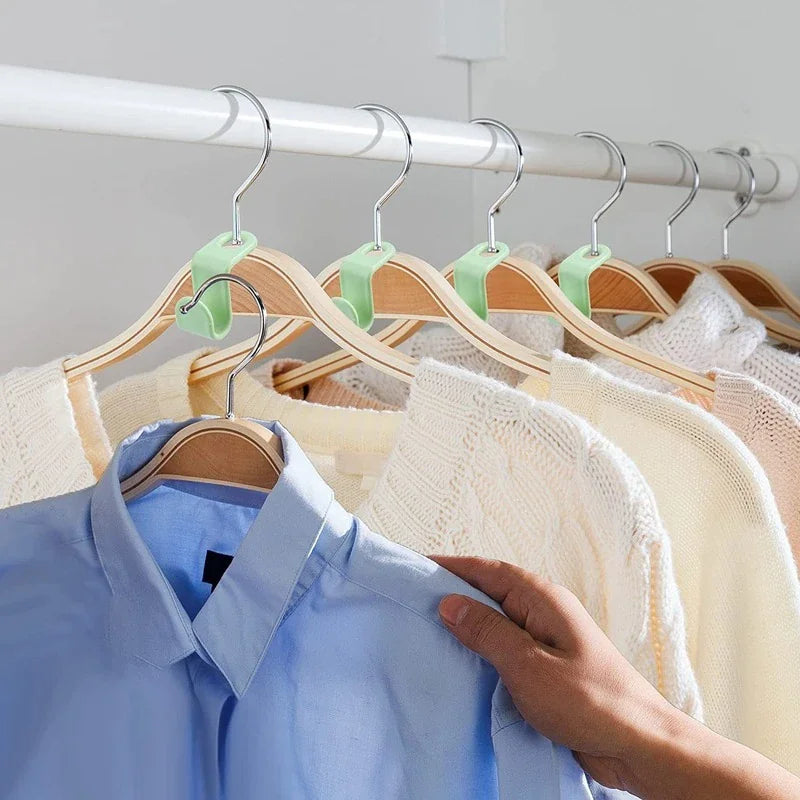 40 ganchos conectores para perchas de ropa, organizador de armario, ahorra espacio.