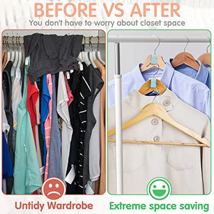 40 ganchos conectores para perchas de ropa, organizador de armario, ahorra espacio.