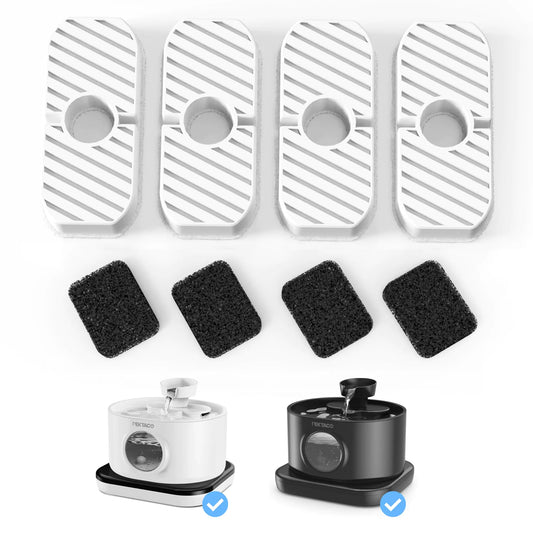 PEKTACO Replacement Filters for Wireless Cat Water Fountain SSPF-V04 2.8L/95oz Automatic Pet Water Fountain Replacement Filters (4 Pack)