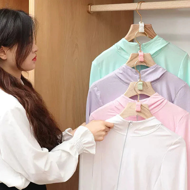 40 ganchos conectores para perchas de ropa, organizador de armario, ahorra espacio.