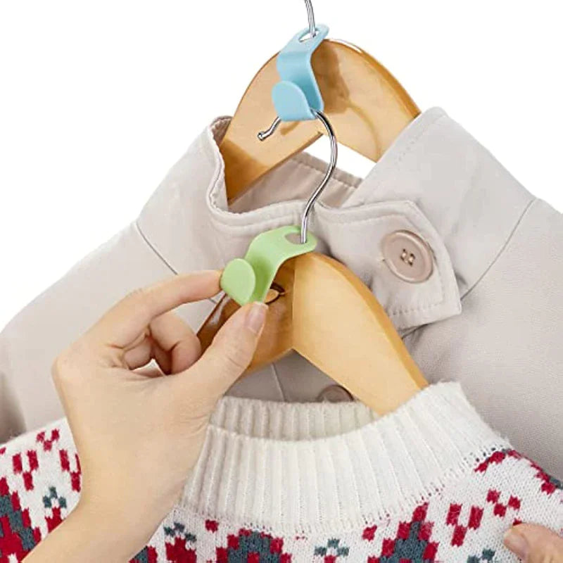 40 ganchos conectores para perchas de ropa, organizador de armario, ahorra espacio.