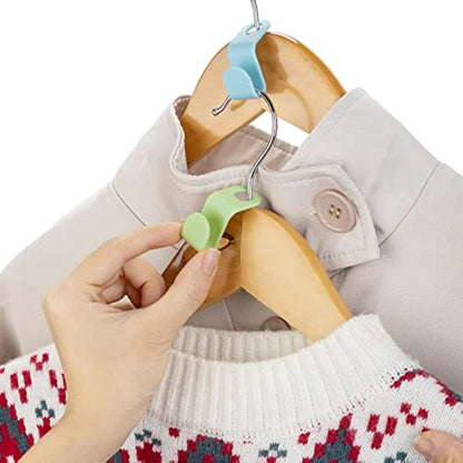 40 ganchos conectores para perchas de ropa, organizador de armario, ahorra espacio.
