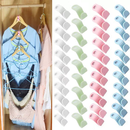 40 ganchos conectores para perchas de ropa, organizador de armario, ahorra espacio.