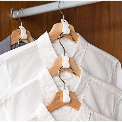 40 ganchos conectores para perchas de ropa, organizador de armario, ahorra espacio.